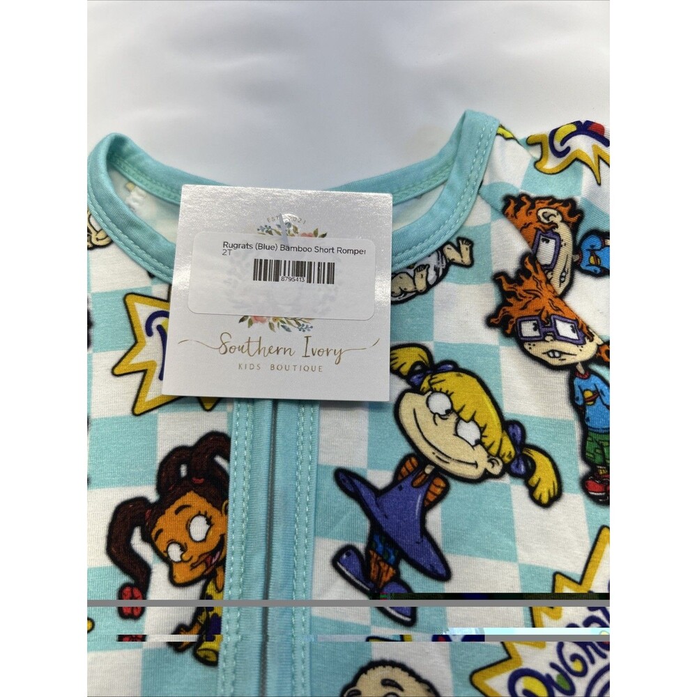 Southern Ivy Rugrats Romper One Piece Aqua 2 T Soft Bamboo New w/Tags - Picture 2 of 4